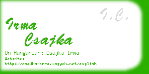 irma csajka business card